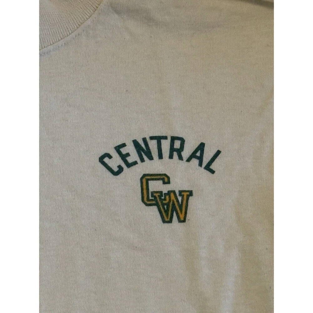 Vintage 1960-70 Memphis Central High Warriors Champion Mock Neck Shirt Large L